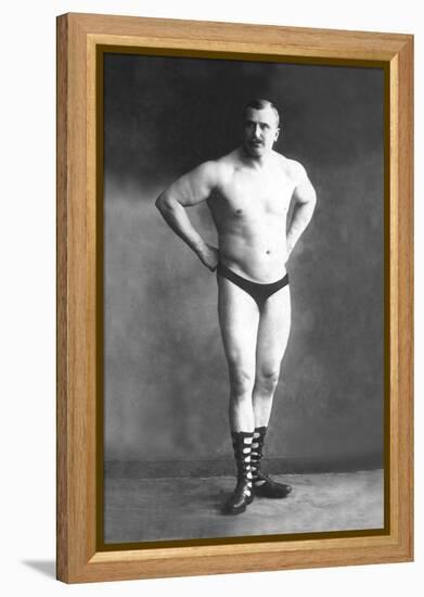 Bodybuilder with Hands on Hips-null-Framed Stretched Canvas