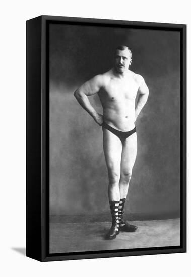 Bodybuilder with Hands on Hips-null-Framed Stretched Canvas