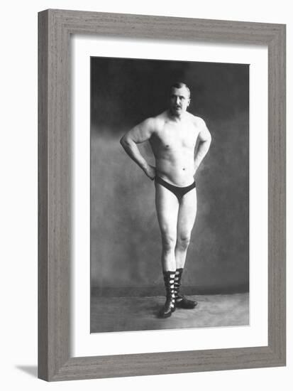 Bodybuilder with Hands on Hips-null-Framed Art Print