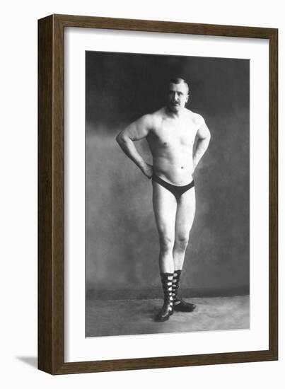 Bodybuilder with Hands on Hips-null-Framed Art Print