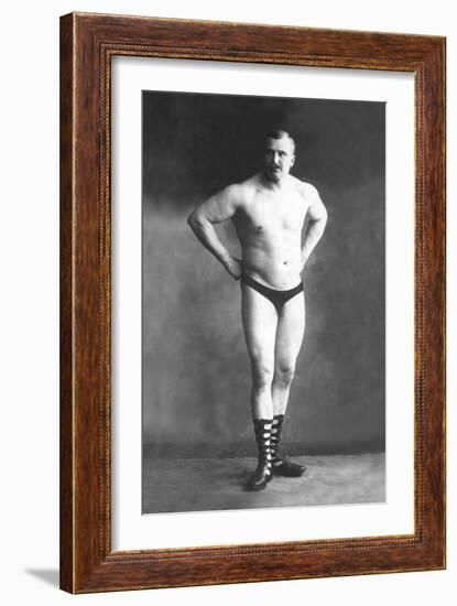 Bodybuilder with Hands on Hips-null-Framed Art Print