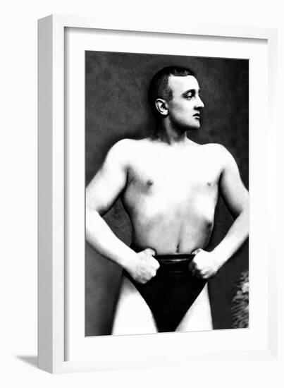 Bodybuilder with Thumbs Tucked in Belt-null-Framed Premium Giclee Print