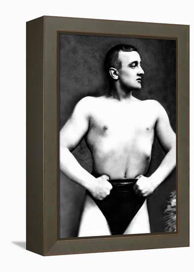 Bodybuilder with Thumbs Tucked in Belt-null-Framed Stretched Canvas