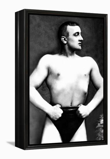 Bodybuilder with Thumbs Tucked in Belt-null-Framed Stretched Canvas