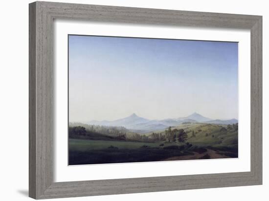 Boehmische Landschaft Mit Dem Milleschauer-Caspar David Friedrich-Framed Giclee Print