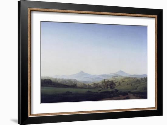 Boehmische Landschaft Mit Dem Milleschauer-Caspar David Friedrich-Framed Giclee Print