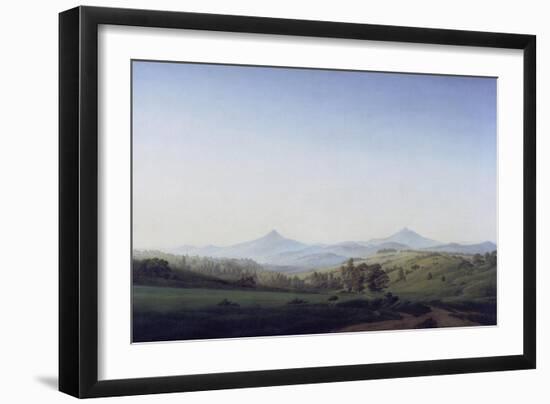Boehmische Landschaft Mit Dem Milleschauer-Caspar David Friedrich-Framed Giclee Print
