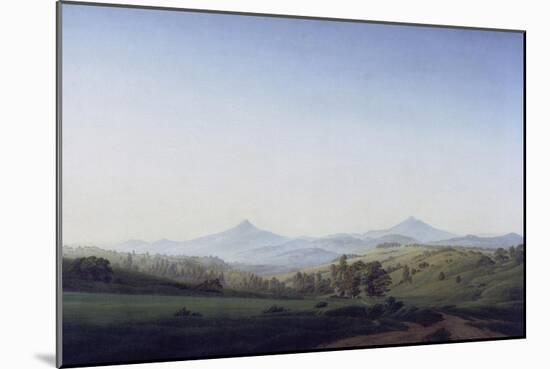 Boehmische Landschaft Mit Dem Milleschauer-Caspar David Friedrich-Mounted Giclee Print