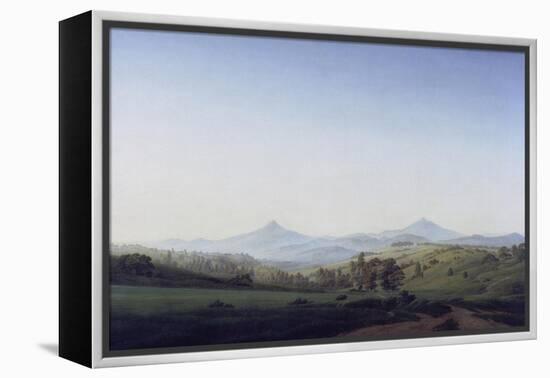 Boehmische Landschaft Mit Dem Milleschauer-Caspar David Friedrich-Framed Premier Image Canvas