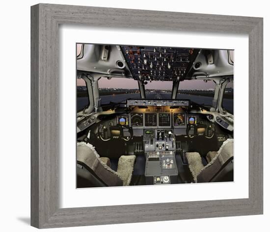 Boeing 717 Electronic Flight Deck-null-Framed Art Print