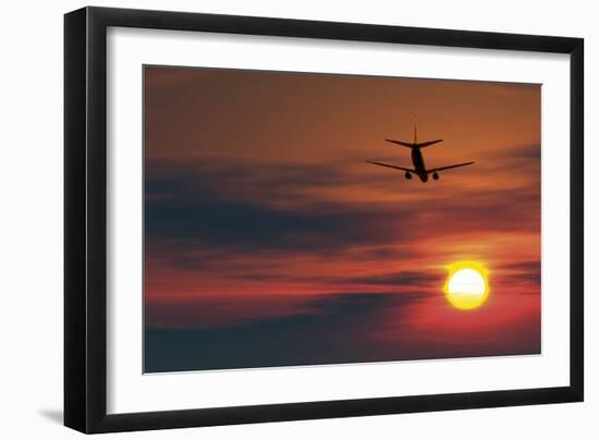 Boeing 737 Ascending At Sunset, Artwork-Detlev Van Ravenswaay-Framed Photographic Print