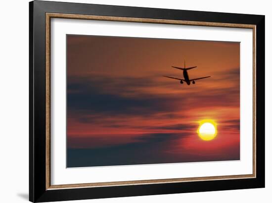 Boeing 737 Ascending At Sunset, Artwork-Detlev Van Ravenswaay-Framed Photographic Print