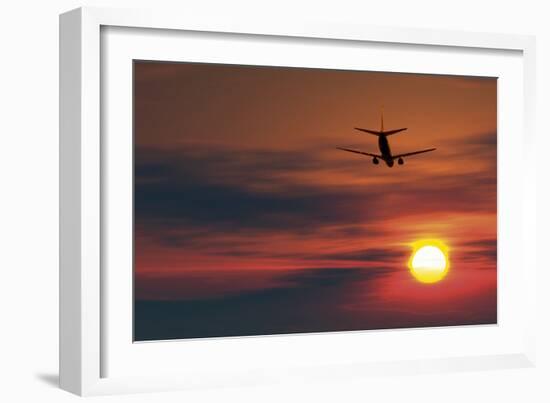 Boeing 737 Ascending At Sunset, Artwork-Detlev Van Ravenswaay-Framed Photographic Print