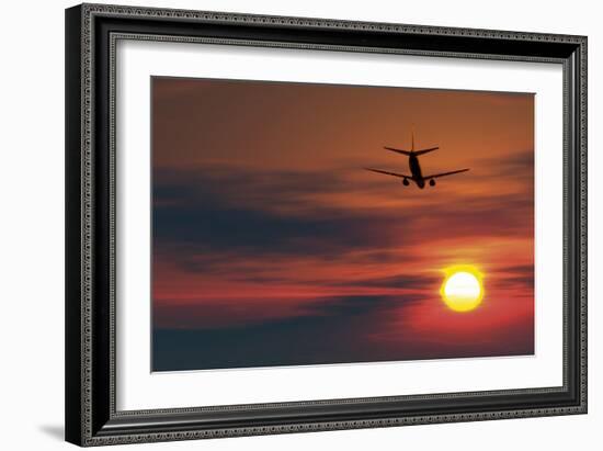 Boeing 737 Ascending At Sunset, Artwork-Detlev Van Ravenswaay-Framed Photographic Print