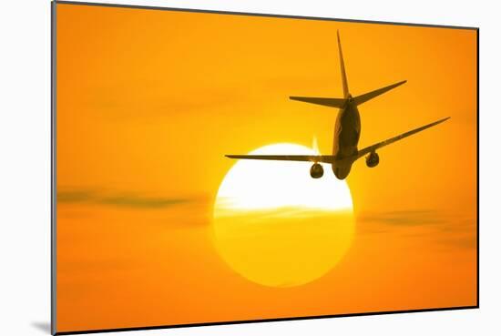 Boeing 737 Ascending At Sunset, Artwork-Detlev Van Ravenswaay-Mounted Photographic Print