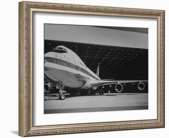 Boeing 747, the World's Largest and Fastest Jetliner at the Boeing Manufacturing Plant-null-Framed Photographic Print