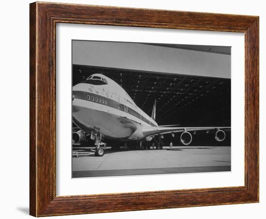 Boeing 747, the World's Largest and Fastest Jetliner at the Boeing Manufacturing Plant-null-Framed Photographic Print