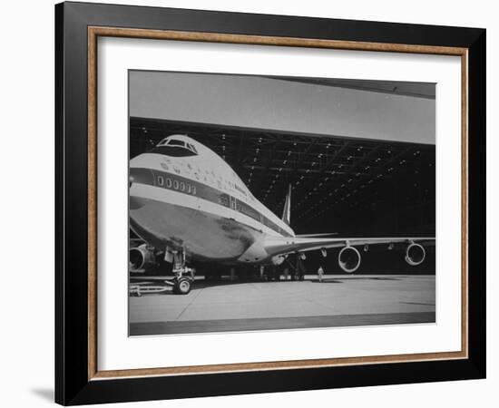 Boeing 747, the World's Largest and Fastest Jetliner at the Boeing Manufacturing Plant-null-Framed Photographic Print