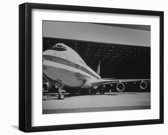 Boeing 747, the World's Largest and Fastest Jetliner at the Boeing Manufacturing Plant-null-Framed Photographic Print