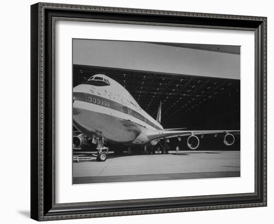 Boeing 747, the World's Largest and Fastest Jetliner at the Boeing Manufacturing Plant-null-Framed Photographic Print