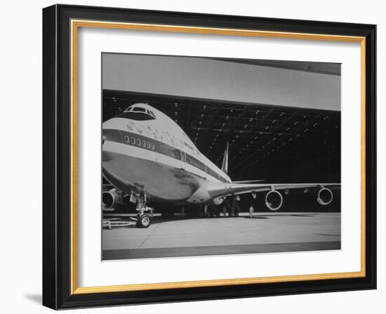 Boeing 747, the World's Largest and Fastest Jetliner at the Boeing Manufacturing Plant-null-Framed Photographic Print