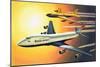 Boeing 747 with Boeing 707 in Background-Wilf Hardy-Mounted Giclee Print