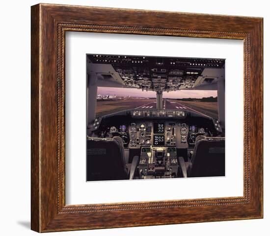 Boeing 767 Flight Deck-null-Framed Art Print