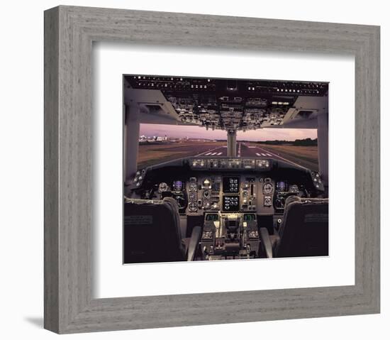 Boeing 767 Flight Deck-null-Framed Art Print