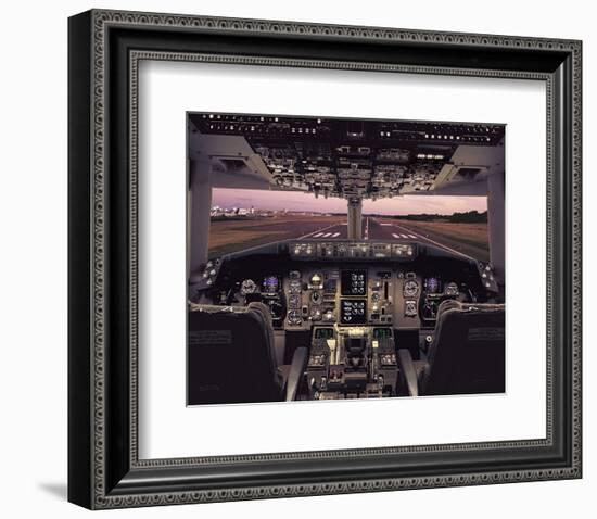 Boeing 767 Flight Deck-null-Framed Art Print