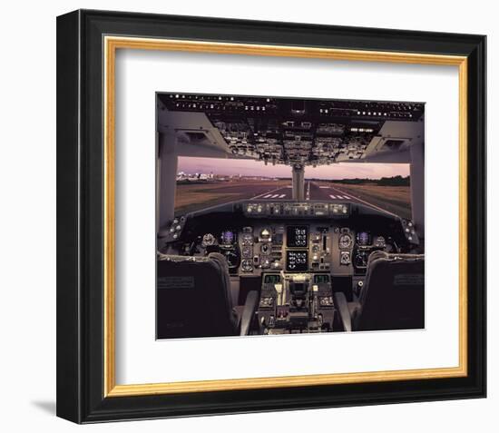 Boeing 767 Flight Deck-null-Framed Art Print