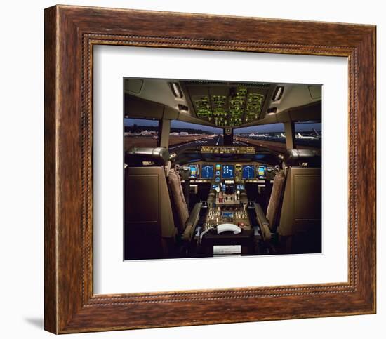 Boeing 777 Flight Deck-null-Framed Art Print