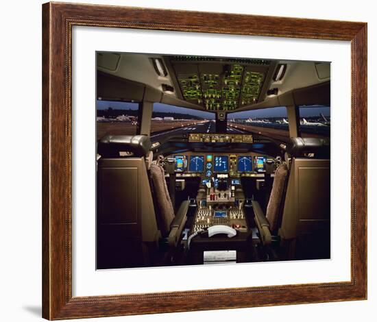 Boeing 777 Flight Deck-null-Framed Art Print