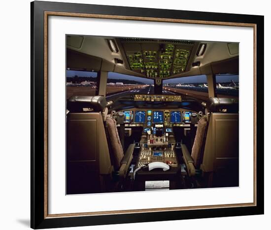 Boeing 777 Flight Deck-null-Framed Art Print