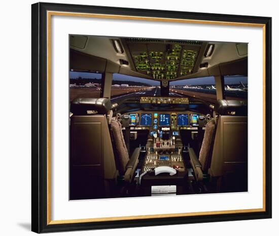 Boeing 777 Flight Deck-null-Framed Art Print