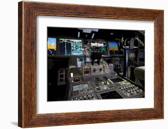 Boeing 787 Dreamliner Flight Deck-null-Framed Art Print