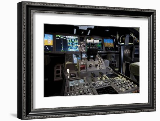 Boeing 787 Dreamliner Flight Deck-null-Framed Art Print