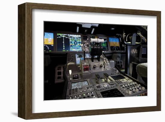 Boeing 787 Dreamliner Flight Deck-null-Framed Art Print