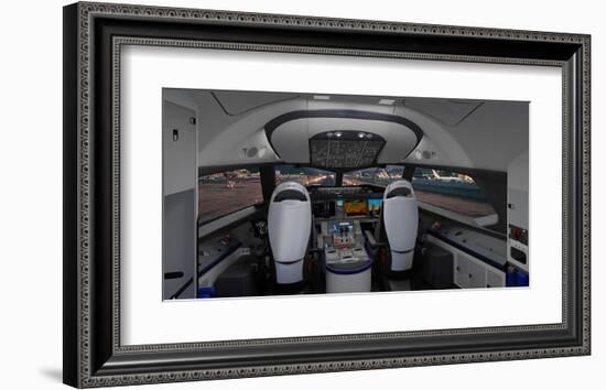 Boeing 787 Dreamliner flight deck-null-Framed Art Print