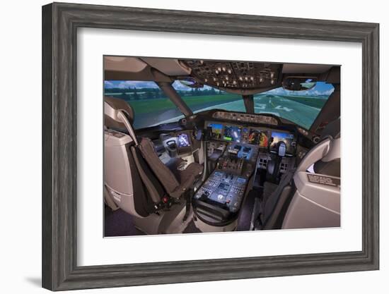 Boeing 787 Flight Deck-null-Framed Art Print