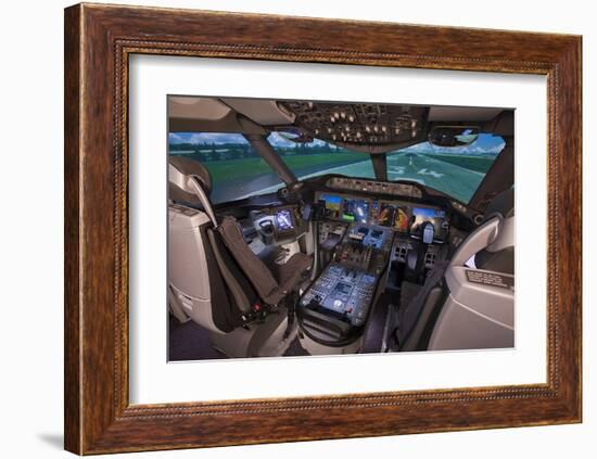 Boeing 787 Flight Deck-null-Framed Art Print