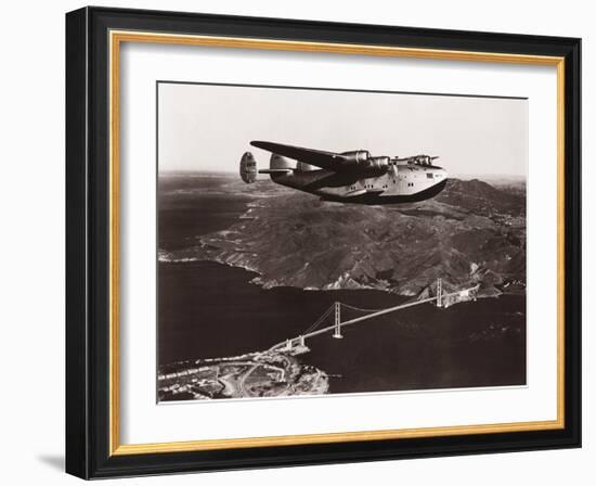 Boeing B-314 over San Francisco Bay, California 1939-Clyde Sunderland-Framed Art Print