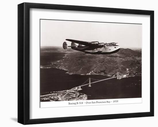 Boeing B-314 over San Francisco Bay, California 1939-Clyde Sunderland-Framed Art Print