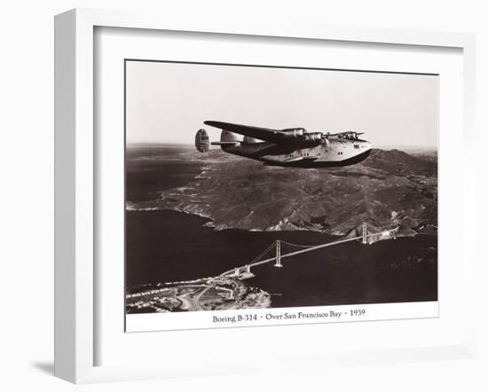 Boeing B-314 over San Francisco Bay, California 1939-Clyde Sunderland-Framed Art Print