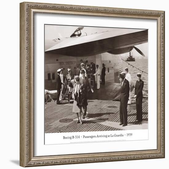 Boeing B-314, Passengers Arrive at La Gaurdia, 1939-Clyde Sunderland-Framed Art Print