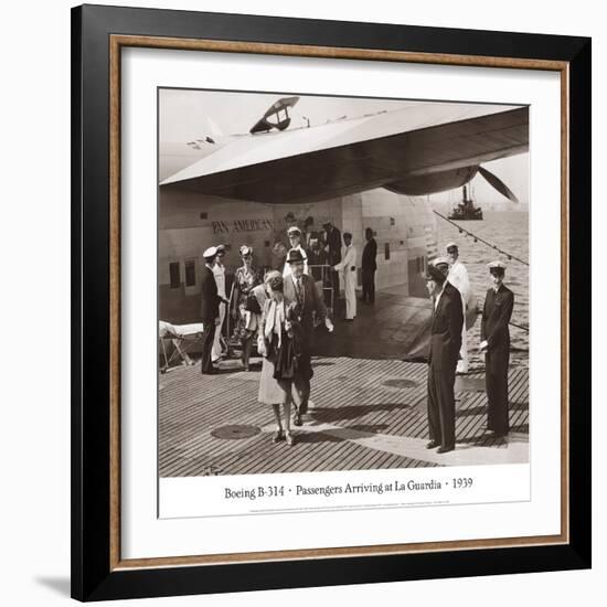 Boeing B-314, Passengers Arrive at La Gaurdia, 1939-Clyde Sunderland-Framed Art Print