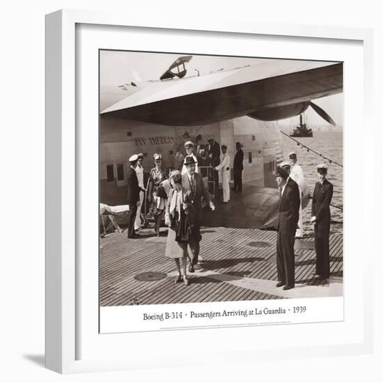 Boeing B-314, Passengers Arrive at La Gaurdia, 1939-Clyde Sunderland-Framed Art Print