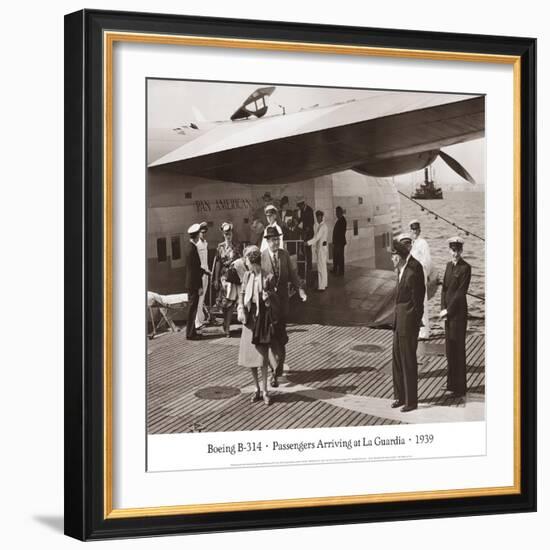 Boeing B-314, Passengers Arrive at La Gaurdia, 1939-Clyde Sunderland-Framed Art Print