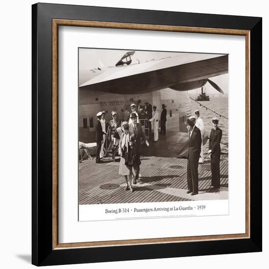 Boeing B-314, Passengers Arrive at La Gaurdia, 1939-Clyde Sunderland-Framed Art Print