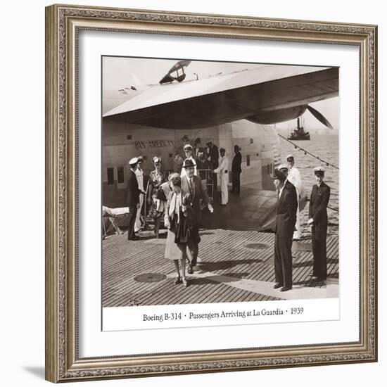 Boeing B-314, Passengers Arrive at La Gaurdia, 1939-Clyde Sunderland-Framed Art Print