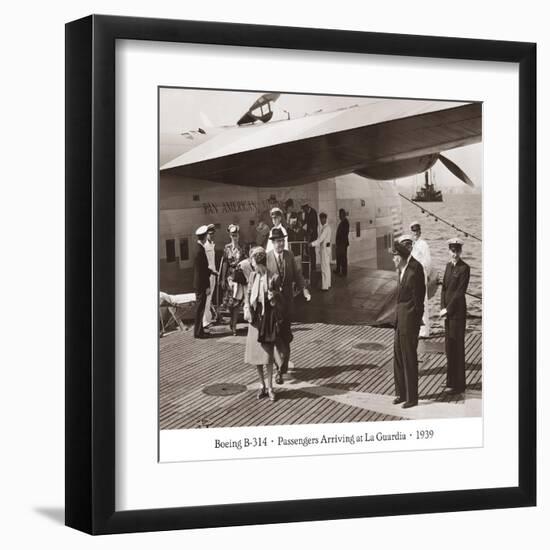 Boeing B-314, Passengers Arrive at La Gaurdia, 1939-Clyde Sunderland-Framed Art Print